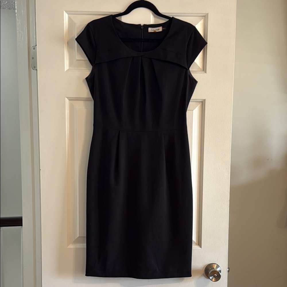 Calvin Klein Black Cap Sleeve Mini Dress